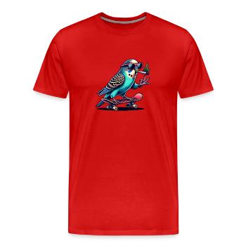 Perruche flagrante - T-shirt bio Premium Homme - rouge - Devant - Damien (186cm)