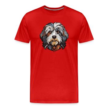 niedlicher hund - Männer Premium Bio T-Shirt - Rot - Vorne - Damien (186cm)