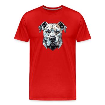 Chien Pitbull - T-shirt bio Premium Homme - rouge - Devant - Damien (186cm)