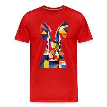 Kaninchen - Männer Premium Bio T-Shirt - Rot - Vorne - Damien (186cm)