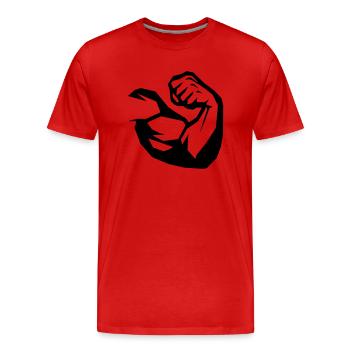 Biceps Fitness - Men's Premium Organic T-Shirt - red - Front - Damien (186cm)
