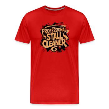 Pour les vrais professionnels stables avec le sens de l’humour - T-shirt bio Premium Homme - rouge - Devant - Damien (186cm)