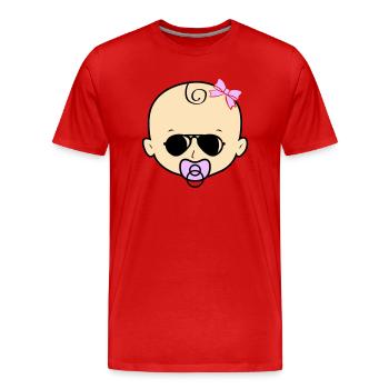 Lunettes de soleil pour bébé fille - T-shirt bio Premium Homme - rouge - Devant - Damien (186cm)