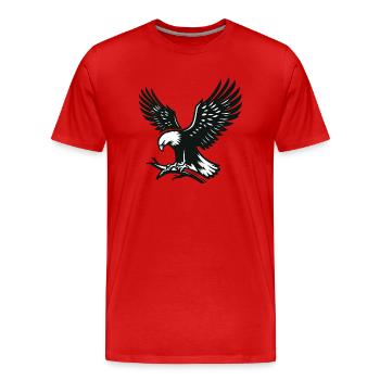 Eagle on the Branch - Men's Premium Organic T-Shirt - red - Front - Damien (186cm)