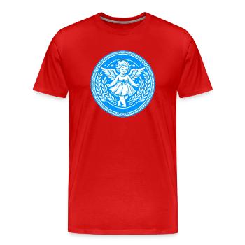 Logo de l’ange gardien - T-shirt bio Premium Homme - rouge - Devant - Damien (186cm)