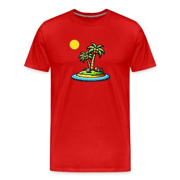 Palm Island - Men's Premium Organic T-Shirt - red - Front - Damien (186cm)