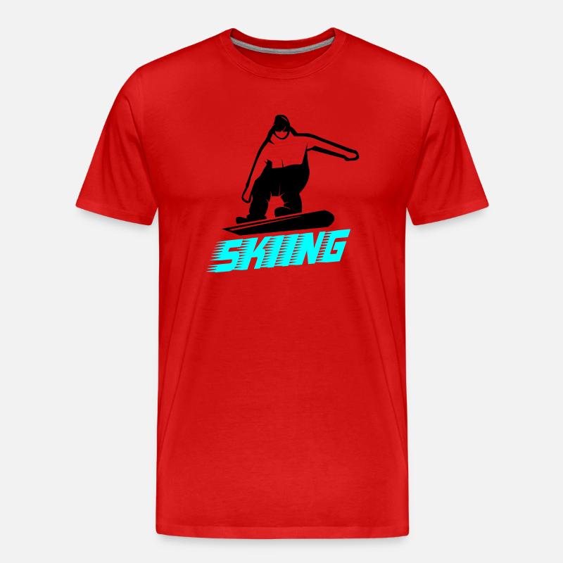 skiing - Männer Premium Bio T-Shirt - Rot