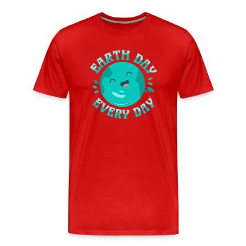 Earth Day Every Day Planet Environmental - Männer Premium Bio T-Shirt - Rot - Vorne - Damien (186cm)
