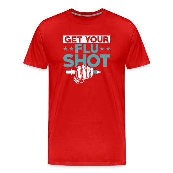 Faites-vous vacciner contre la grippe Aidant aidant - T-shirt bio Premium Homme - rouge - Devant - Damien (186cm)