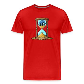 Sablier Éléphant - T-shirt bio Premium Homme - rouge - Devant - Damien (186cm)