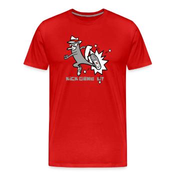 Kick Game Lit – Urban Sneaker Style - Men's Premium Organic T-Shirt - red - Front - Damien (186cm)