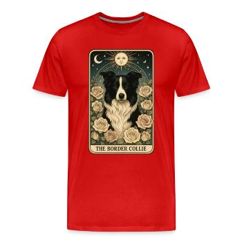 Border Collie - Männer Premium Bio T-Shirt - Rot - Vorne - Damien (186cm)