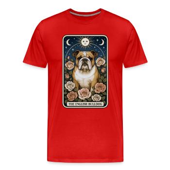 Englische Bulldogge - Männer Premium Bio T-Shirt - Rot - Vorne - Damien (186cm)