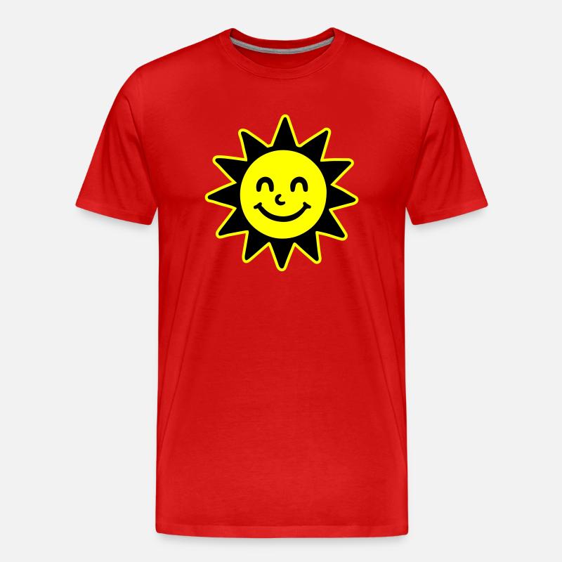 Sonne Comic Sommer - Männer Premium Bio T-Shirt - Rot