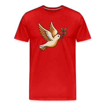 Colombe de la Paix - T-shirt bio Premium Homme - rouge - Devant - Damien (186cm)