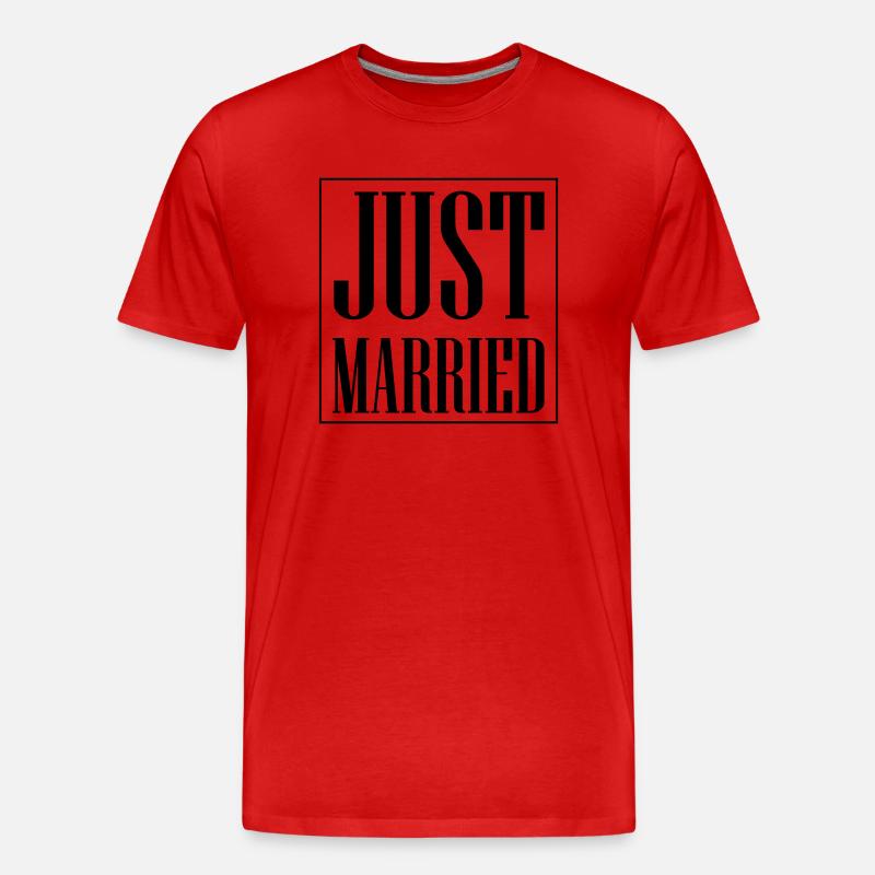 Just Married Hochzeit - Männer Premium Bio T-Shirt - Rot