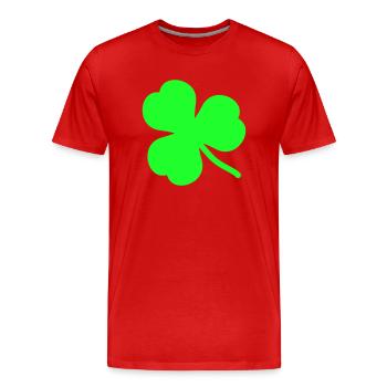 kleeblatt_2 - Männer Premium Bio T-Shirt - Rot - Vorne - Damien (186cm)