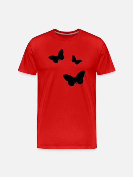 Schmetterlinge - Männer Premium Bio T-Shirt - Rot