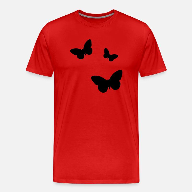 Schmetterlinge - Männer Premium Bio T-Shirt - Rot