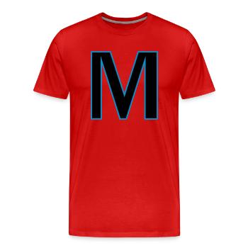 lettre M vecteur - T-shirt bio Premium Homme - rouge - Devant - Damien (186cm)