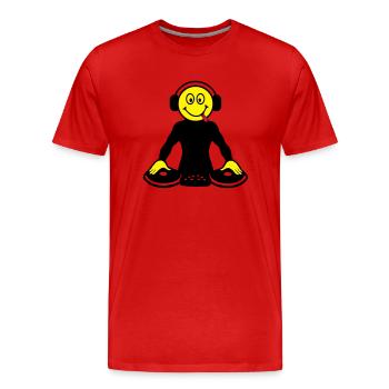 DJ - T-shirt bio Premium Homme - rouge - Devant - Damien (186cm)