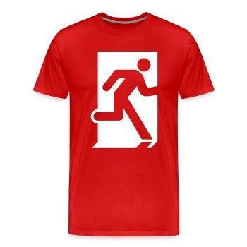 Emergency Exit - Männer Premium Bio T-Shirt - Rot - Vorne - Damien (186cm)