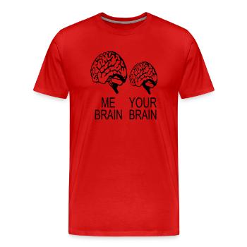 me brain your brain - Men's Premium Organic T-Shirt - red - Front - Damien (186cm)