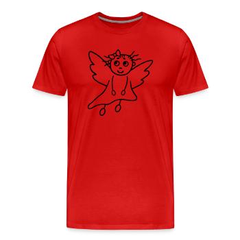 Ange gardien filles - T-shirt bio Premium Homme - rouge - Devant - Damien (186cm)
