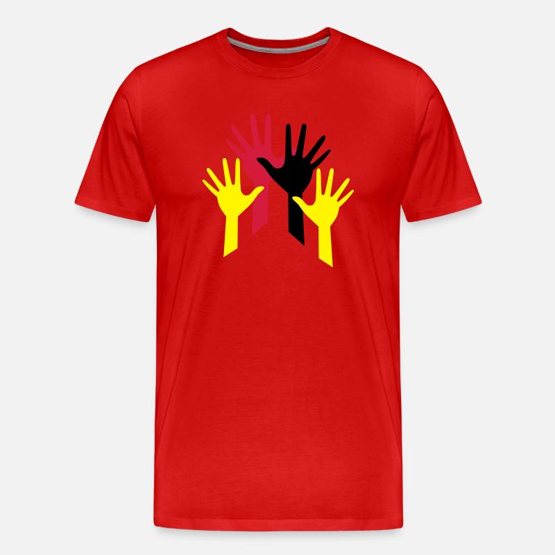 haende - Männer Premium Bio T-Shirt - Rot