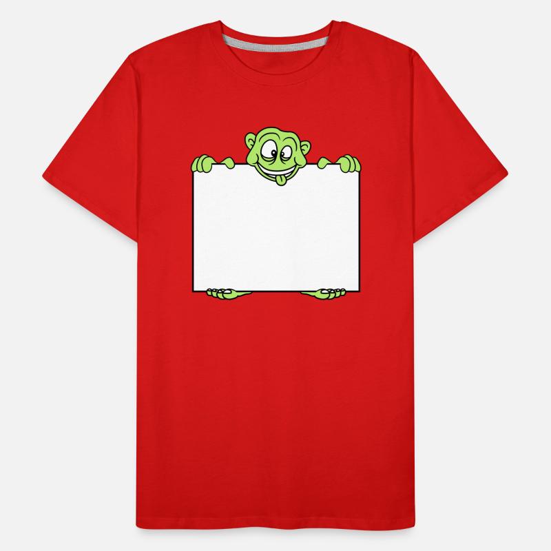 shield monster hold text box write blank fl Men's Premium Organic T-Shirt