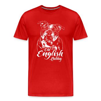 OLD ENGLISH BULLDOG Wilsigns portrait de chien de la CEO - T-shirt bio Premium Homme - rouge - Devant - Damien (186cm)