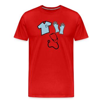 Krankenschwester - Männer Premium Bio T-Shirt - Rot - Vorne - Damien (186cm)