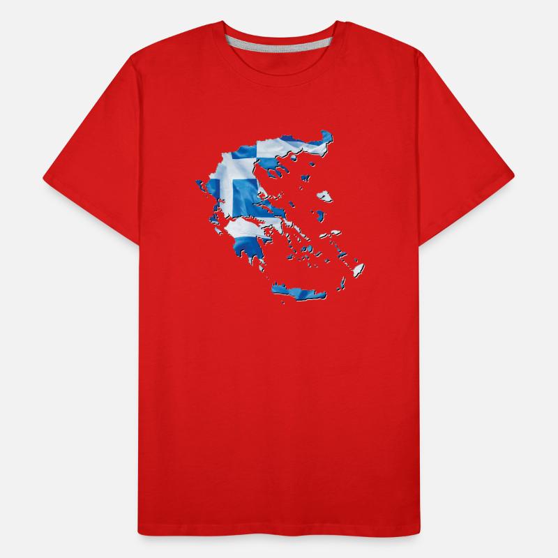 Drapeau de la Grèce sur la carte de la Grèce T-shirt bio Premium Homme
