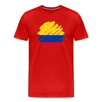 Colombia Flag Vintage Colombian Flag - Men's Premium Organic T-Shirt - red - Front - Damien (186cm)