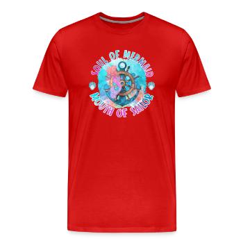 Ocean Sublimation - Men's Premium Organic T-Shirt - red - Front - Damien (186cm)