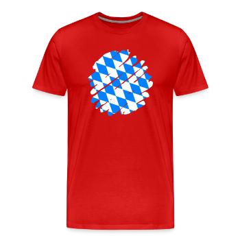 Drapeau bavarois d’occasion Look Drapeau bavarois Vintage - T-shirt bio Premium Homme - rouge - Devant - Damien (186cm)
