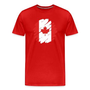 Drapeau du Canada Feuille d’érable Drapeau canadien Canada - T-shirt bio Premium Homme - rouge - Devant - Damien (186cm)