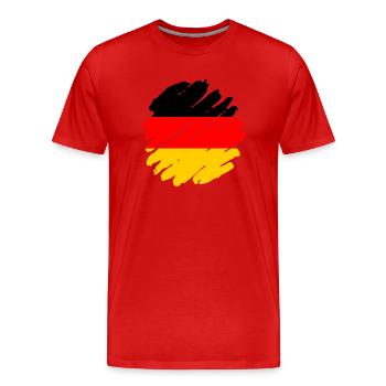 Drapeau allemand Drapeau allemand Utilisé Look Home - T-shirt bio Premium Homme - rouge - Devant - Damien (186cm)