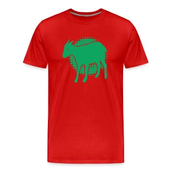 Ziege - Bock - Geiß - Bauernhof - Zoo - Urlaub - Männer Premium Bio T-Shirt - Rot - Vorne - Damien (186cm)