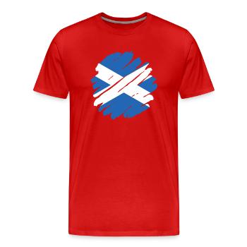 Scotland Flag Scottish Flag Alba GB UK - Men's Premium Organic T-Shirt - red - Front - Damien (186cm)