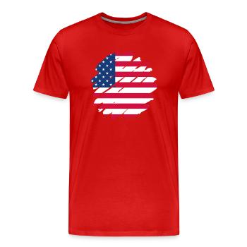 USA Flag America Flag Stars & Stripes Patriot - T-shirt bio Premium Homme - rouge - Devant - Damien (186cm)