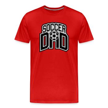 Bester Soccer Dad Logo - Männer Premium Bio T-Shirt - Rot - Vorne - Damien (186cm)