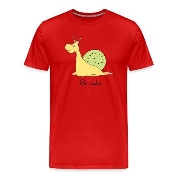 Calme - T-shirt bio Premium Homme - rouge - Devant - Damien (186cm)