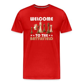 Welcome To The Chess Board Chess Player - Men's Premium Organic T-Shirt - red - Front - Damien (186cm)
