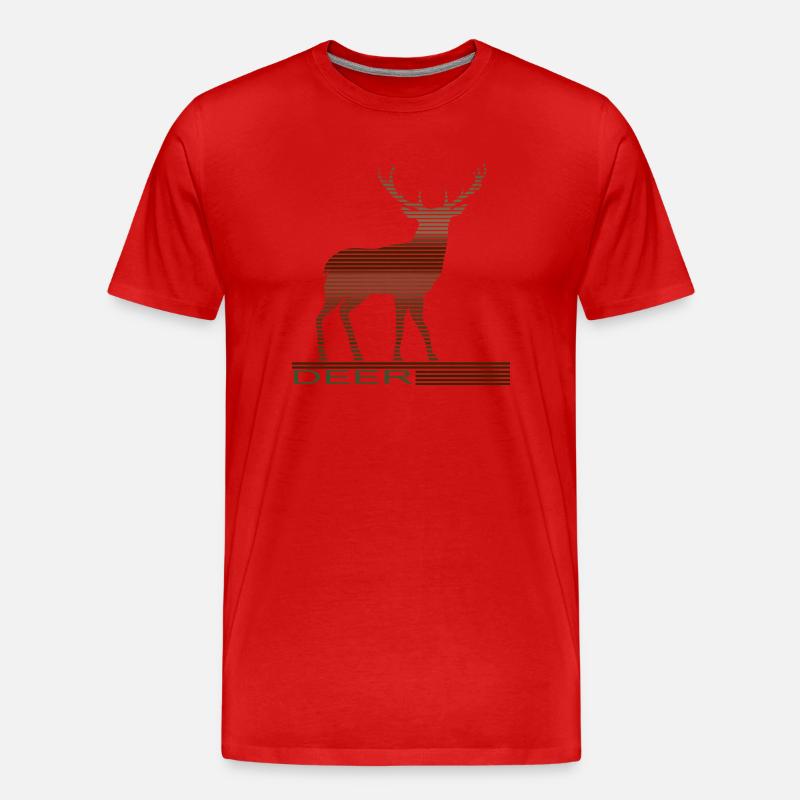 Hirsch - Männer Premium Bio T-Shirt - Rot