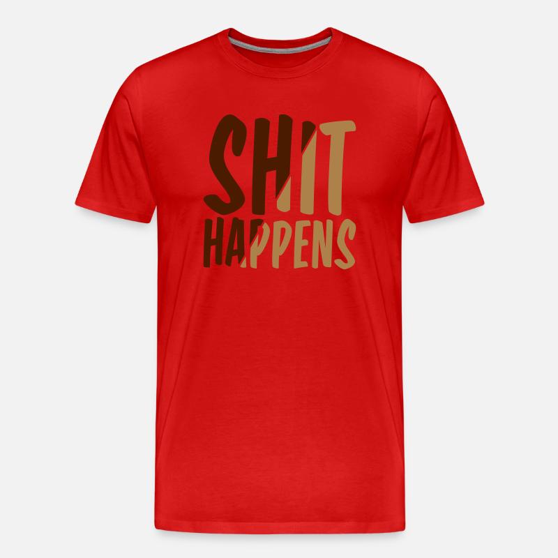 Shit happens Pech gehabt - Männer Premium Bio T-Shirt - Rot