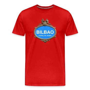 Bilbao Hauptstadt der Welt - Männer Premium Bio T-Shirt - Rot - Vorne - Damien (186cm)