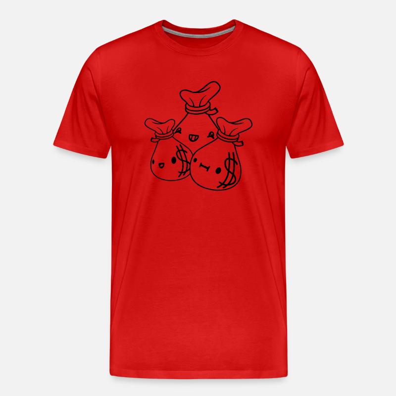 Comic Geldsäcke Freunde Team - Männer Premium Bio T-Shirt - Rot
