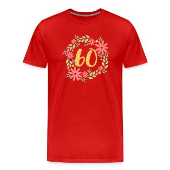 60th Birthday Gift - Men's Premium Organic T-Shirt - red - Front - Damien (186cm)