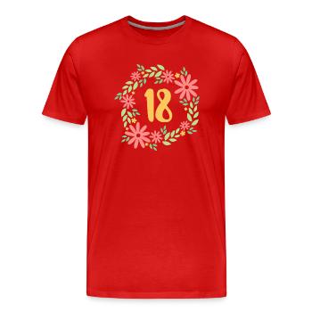 18th Birthday Gift - Men's Premium Organic T-Shirt - red - Front - Damien (186cm)